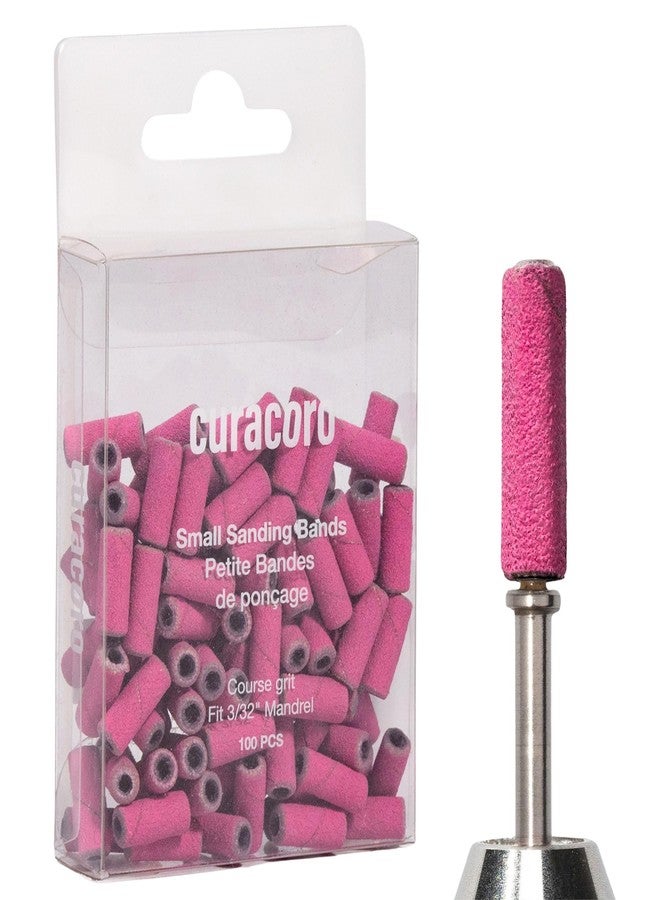 Curacoro 100 Pcs Mini Sanding Bands for Nail Drill – Fit 3/32" Mandrel, Grit 80/120/180/240, Disposable Nail Sanding Bands for Natural Nails, Acrylics, and Gels - Image 1